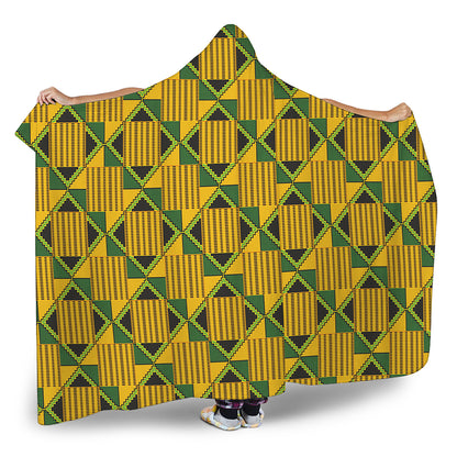 Kente Ethnic Pattern Print Hooded Blanket