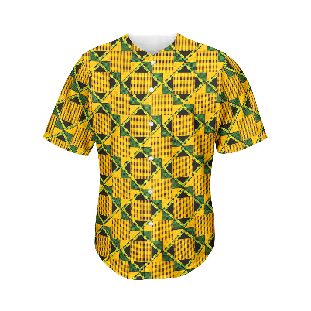 Kente Ethnic Pattern Print Men's Baseball Jersey