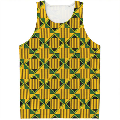 Kente Ethnic Pattern Print Men's Tank Top