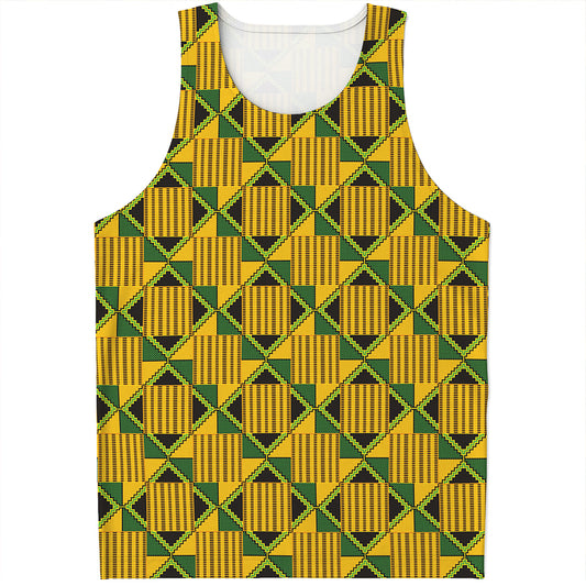 Kente Ethnic Pattern Print Men's Tank Top