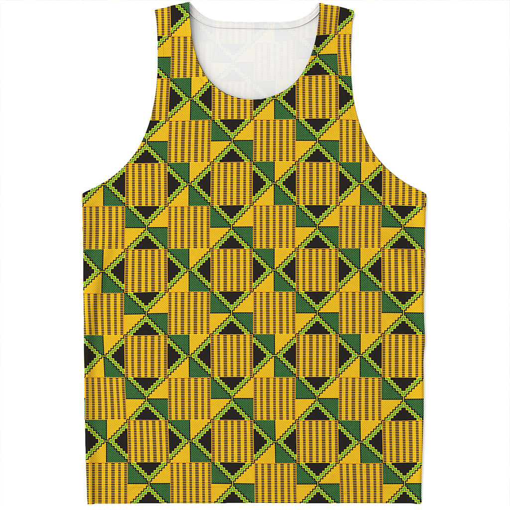 Kente Ethnic Pattern Print Men's Tank Top