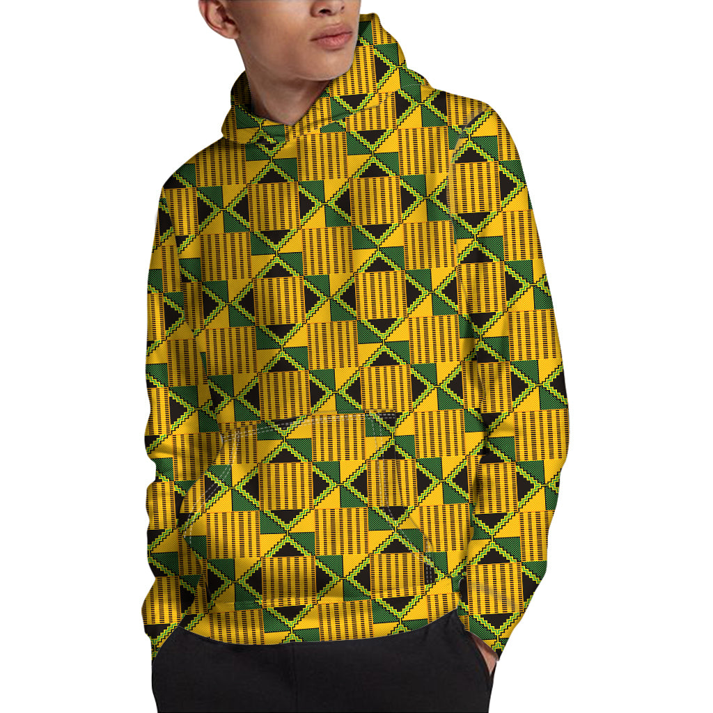 Kente Ethnic Pattern Print Pullover Hoodie