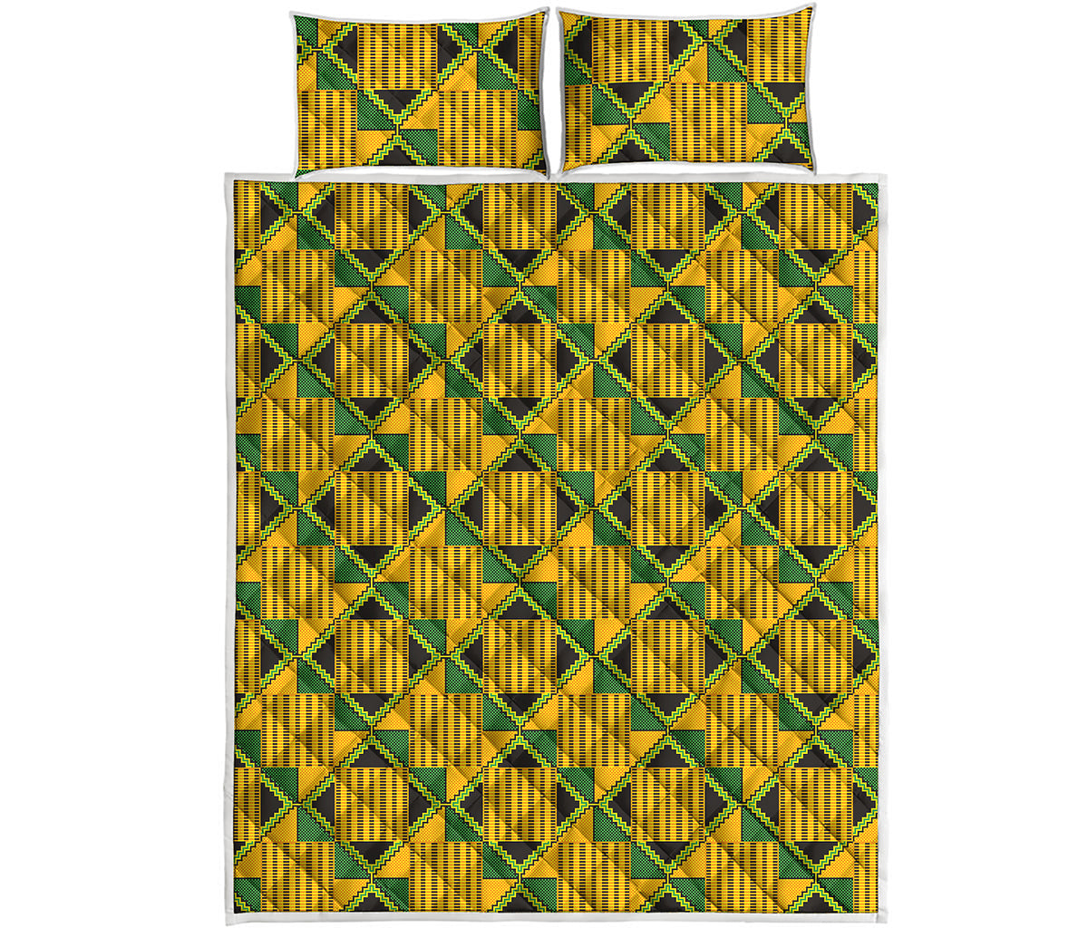 Kente Ethnic Pattern Print Quilt Bed Set