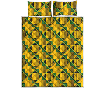Kente Ethnic Pattern Print Quilt Bed Set
