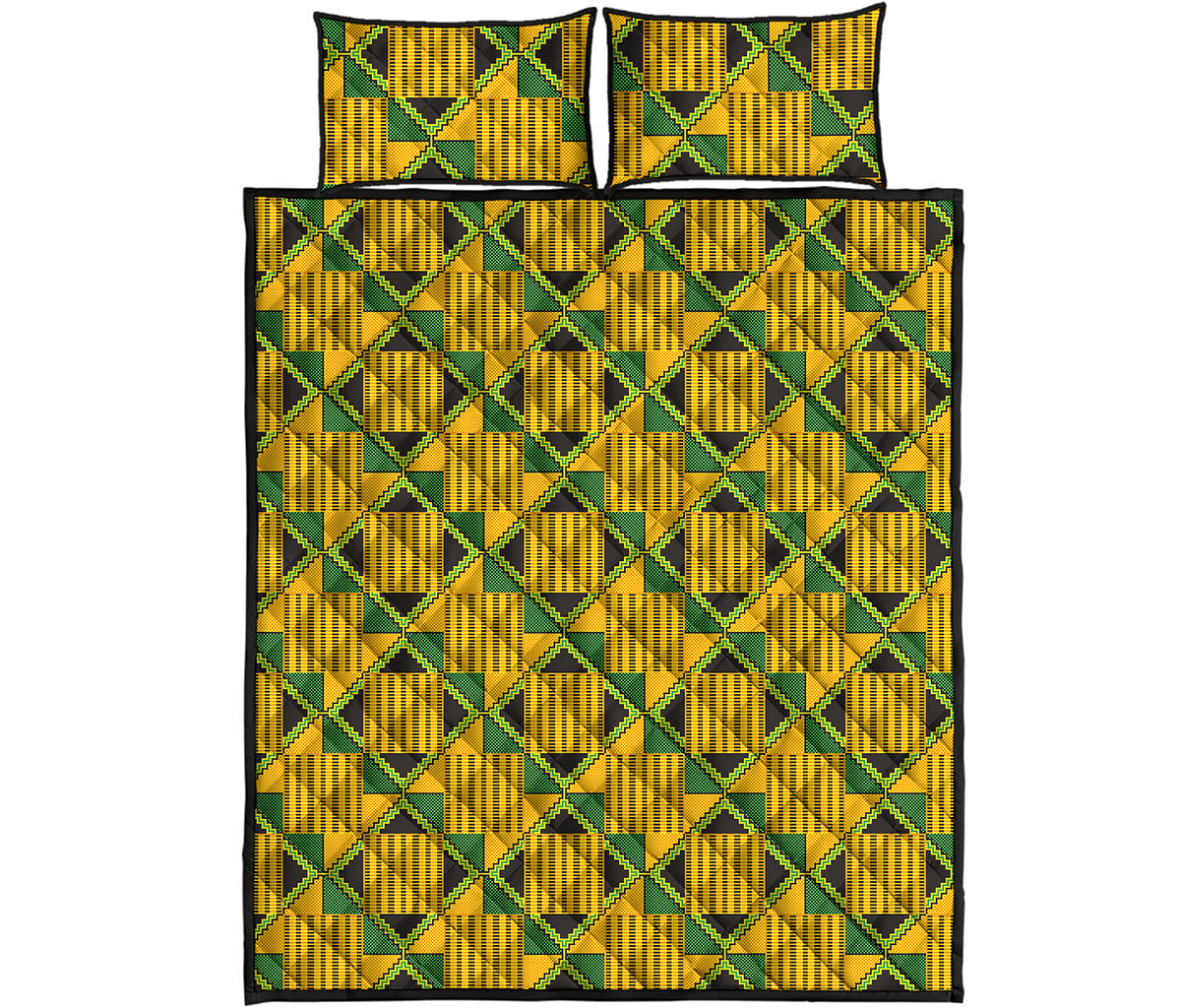 Kente Ethnic Pattern Print Quilt Bed Set