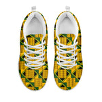 Kente Ethnic Pattern Print White Sneakers
