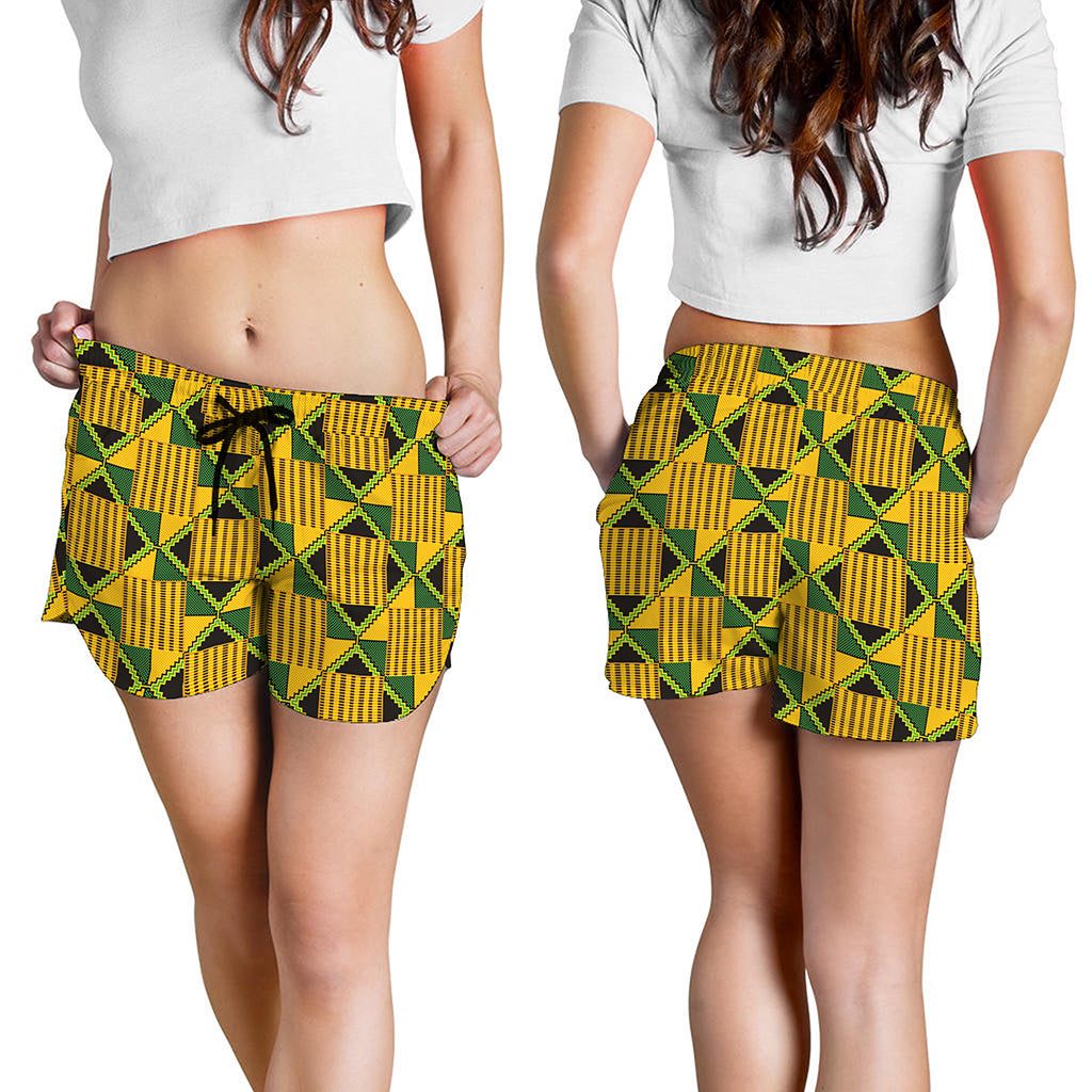 Kente Ethnic Pattern Print Women's Shorts