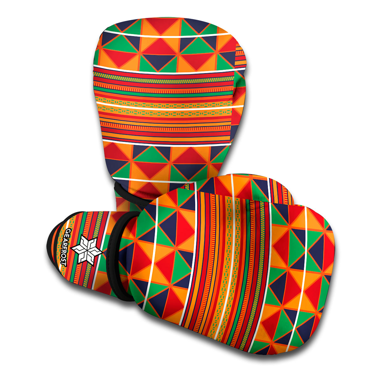 Kente Pattern Print Boxing Gloves