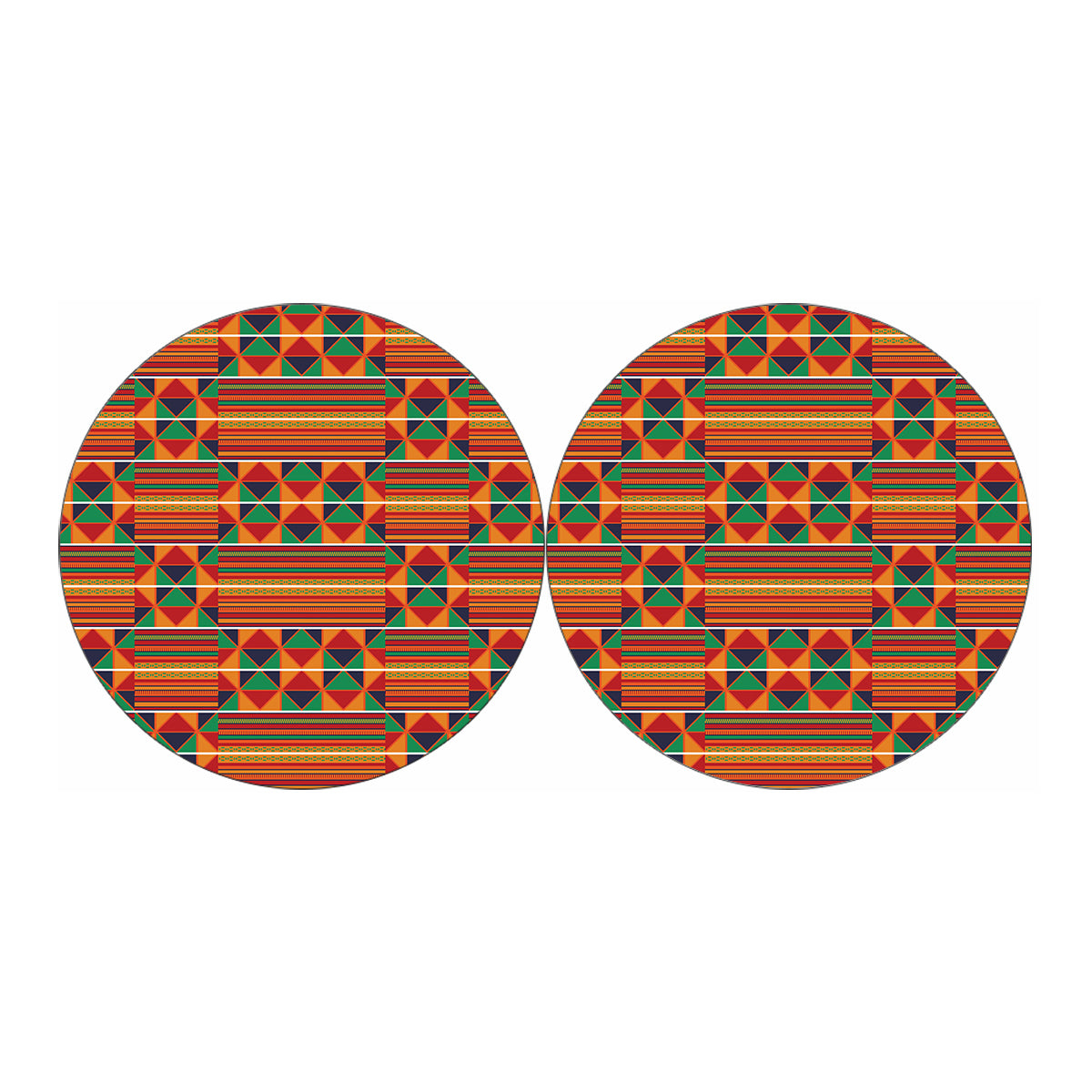 Kente Pattern Print Car Coasters