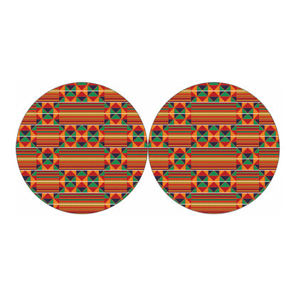 Kente Pattern Print Car Coasters