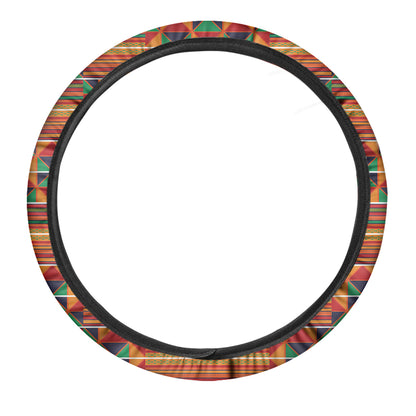 Kente Pattern Print Car Steering Wheel Cover