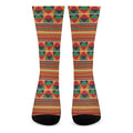 Kente Pattern Print Crew Socks
