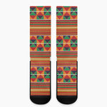 Kente Pattern Print Crew Socks
