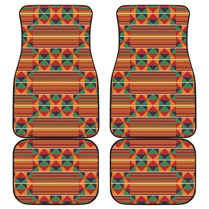 Kente Pattern Print Front and Back Car Floor Mats