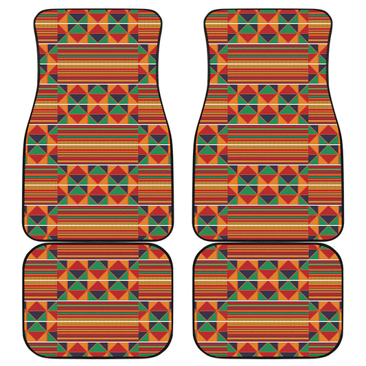 Kente Pattern Print Front and Back Car Floor Mats
