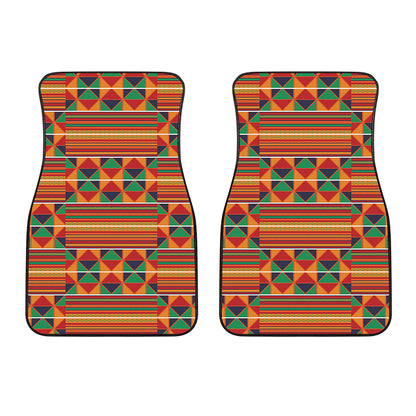 Kente Pattern Print Front Car Floor Mats