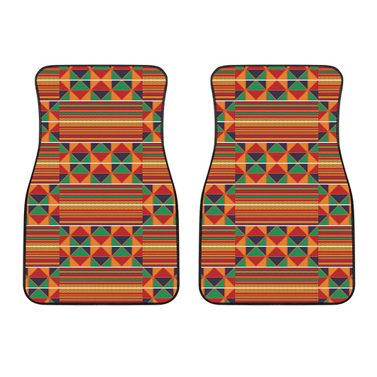 Kente Pattern Print Front Car Floor Mats