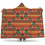 Kente Pattern Print Hooded Blanket