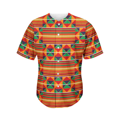 Kente Pattern Print Men's Baseball Jersey