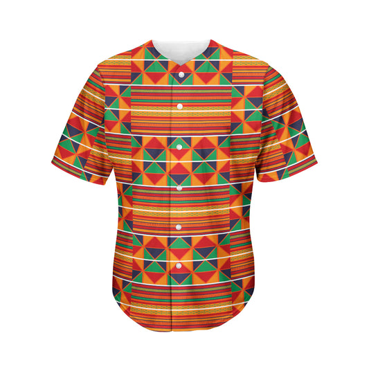 Kente Pattern Print Men's Baseball Jersey