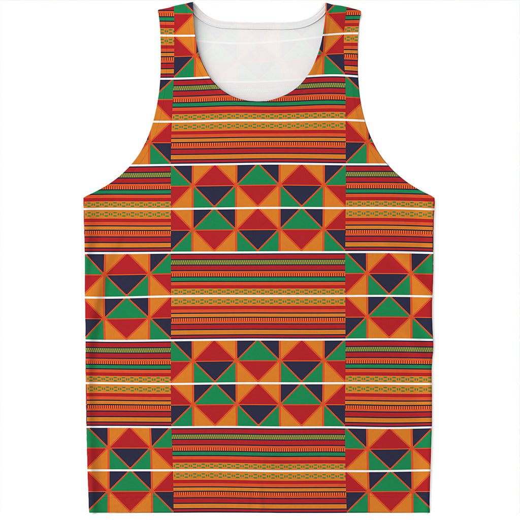 Kente Pattern Print Men's Tank Top