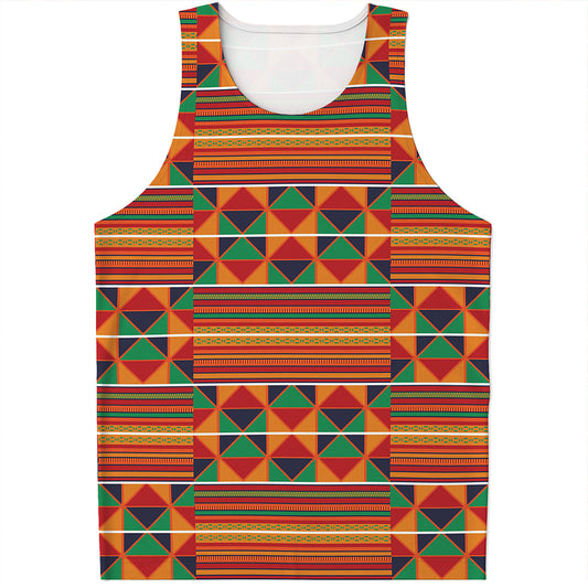 Kente Pattern Print Men's Tank Top