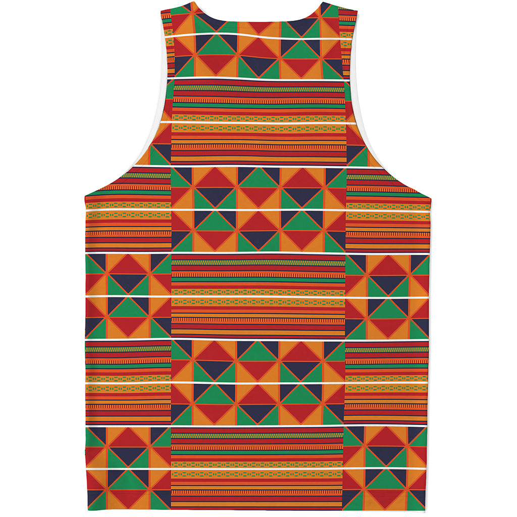 Kente Pattern Print Men's Tank Top