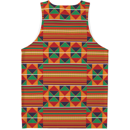 Kente Pattern Print Men's Tank Top