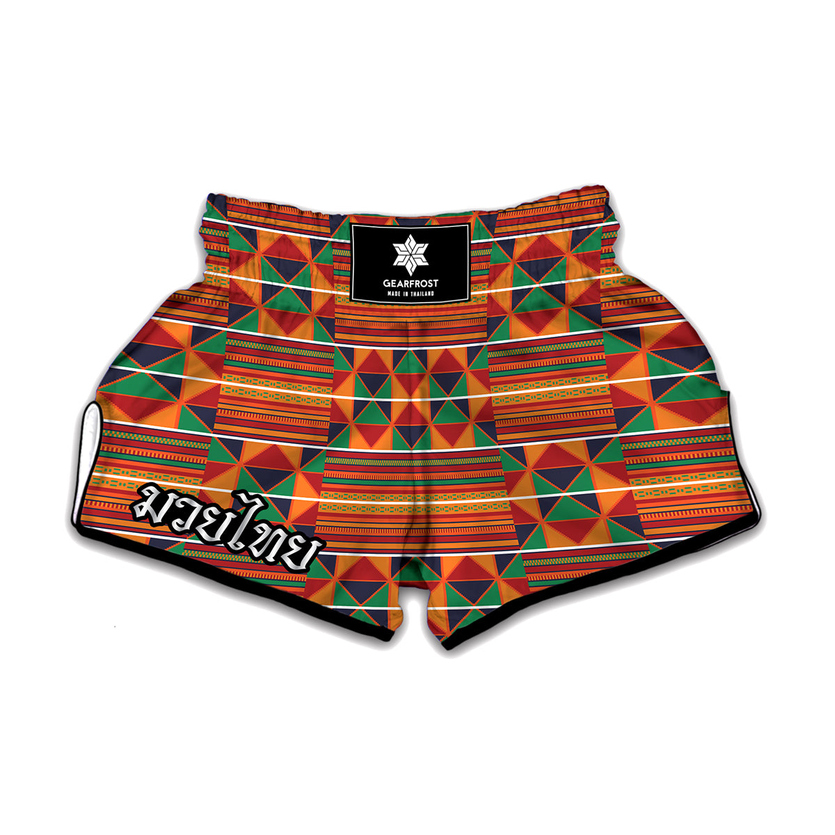 Kente Pattern Print Muay Thai Boxing Shorts