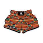 Kente Pattern Print Muay Thai Boxing Shorts