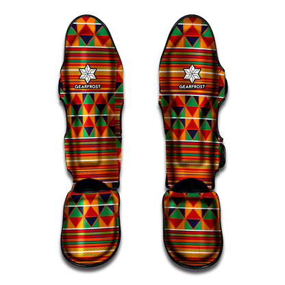 Kente Pattern Print Muay Thai Shin Guard