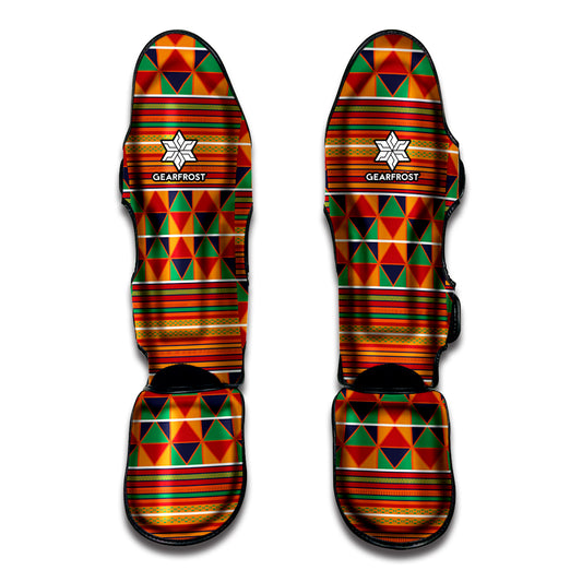 Kente Pattern Print Muay Thai Shin Guard