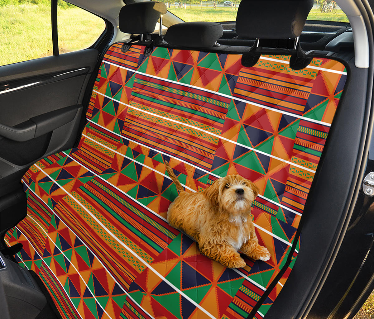 Kente Pattern Print Pet Car Back Seat Cover