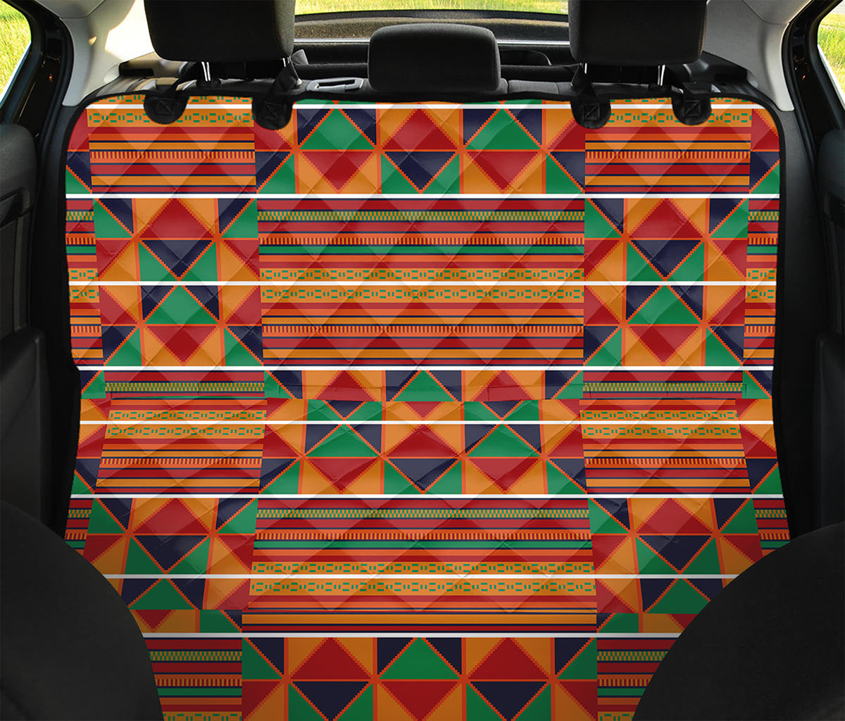 Kente Pattern Print Pet Car Back Seat Cover