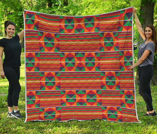 Kente Pattern Print Quilt