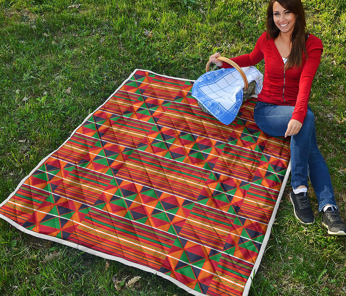Kente Pattern Print Quilt