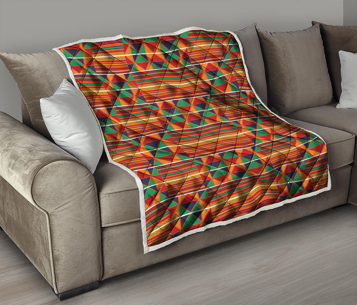 Kente Pattern Print Quilt
