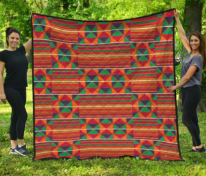 Kente Pattern Print Quilt