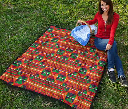 Kente Pattern Print Quilt