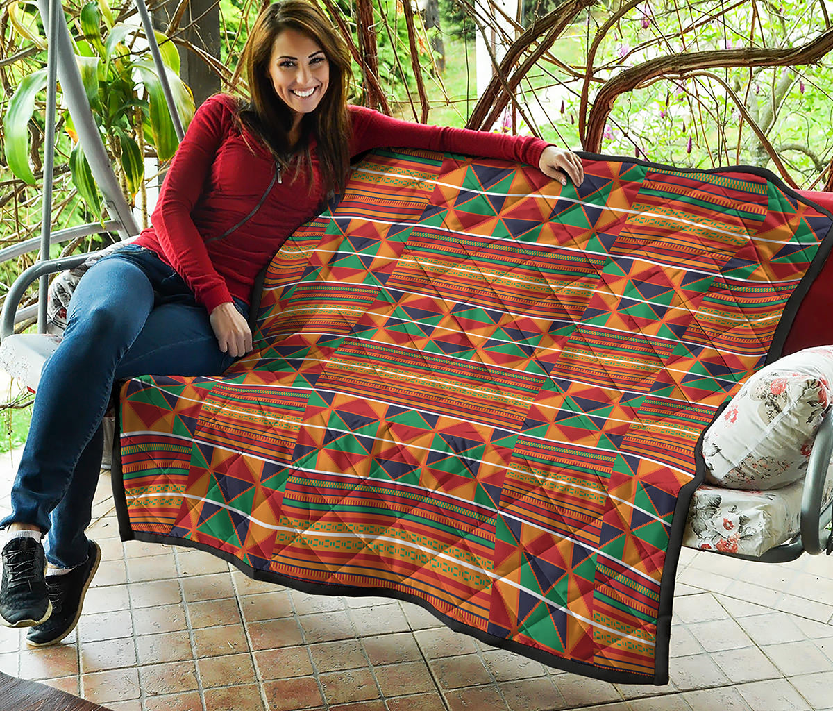 Kente Pattern Print Quilt