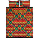 Kente Pattern Print Quilt Bed Set