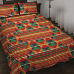 Kente Pattern Print Quilt Bed Set