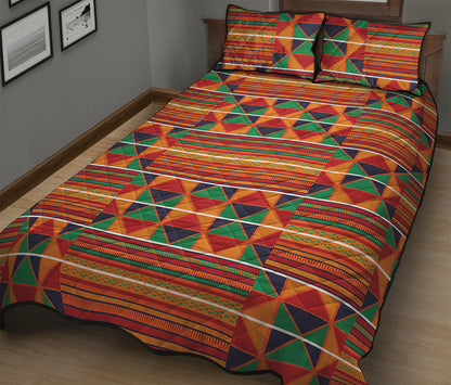 Kente Pattern Print Quilt Bed Set
