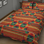 Kente Pattern Print Quilt Bed Set