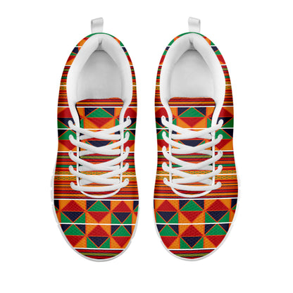 Kente Pattern Print White Sneakers