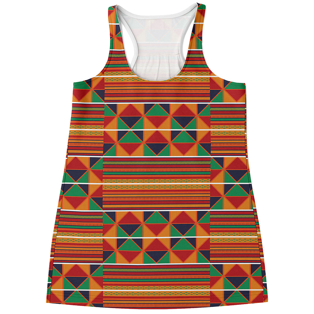 Kente Pattern Print Women's Racerback Tank Top