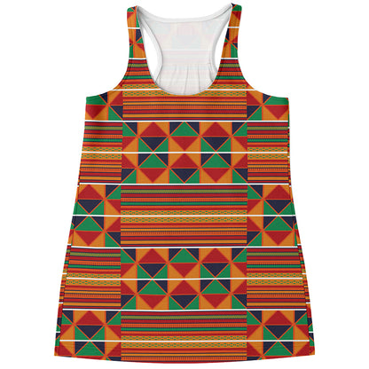 Kente Pattern Print Women's Racerback Tank Top