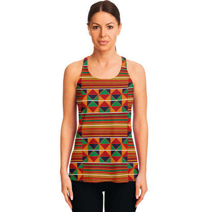 Kente Pattern Print Women's Racerback Tank Top