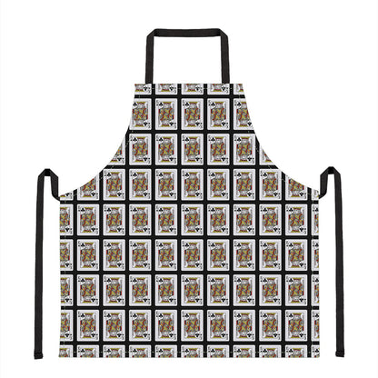 King Of Clubs Playing Card Pattern Print Apron