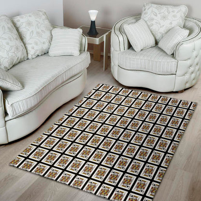 King Of Clubs Playing Card Pattern Print Area Rug